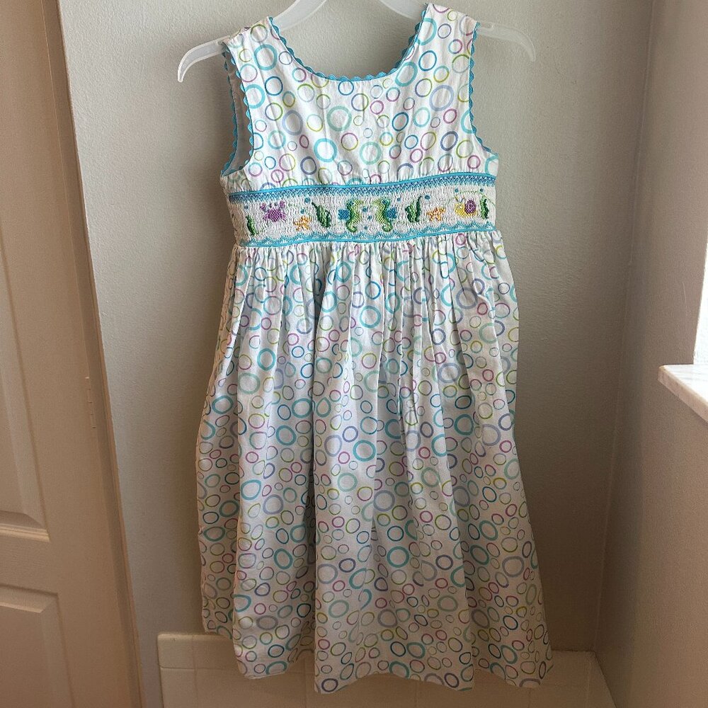 Smocked seahorse Dress, size 6